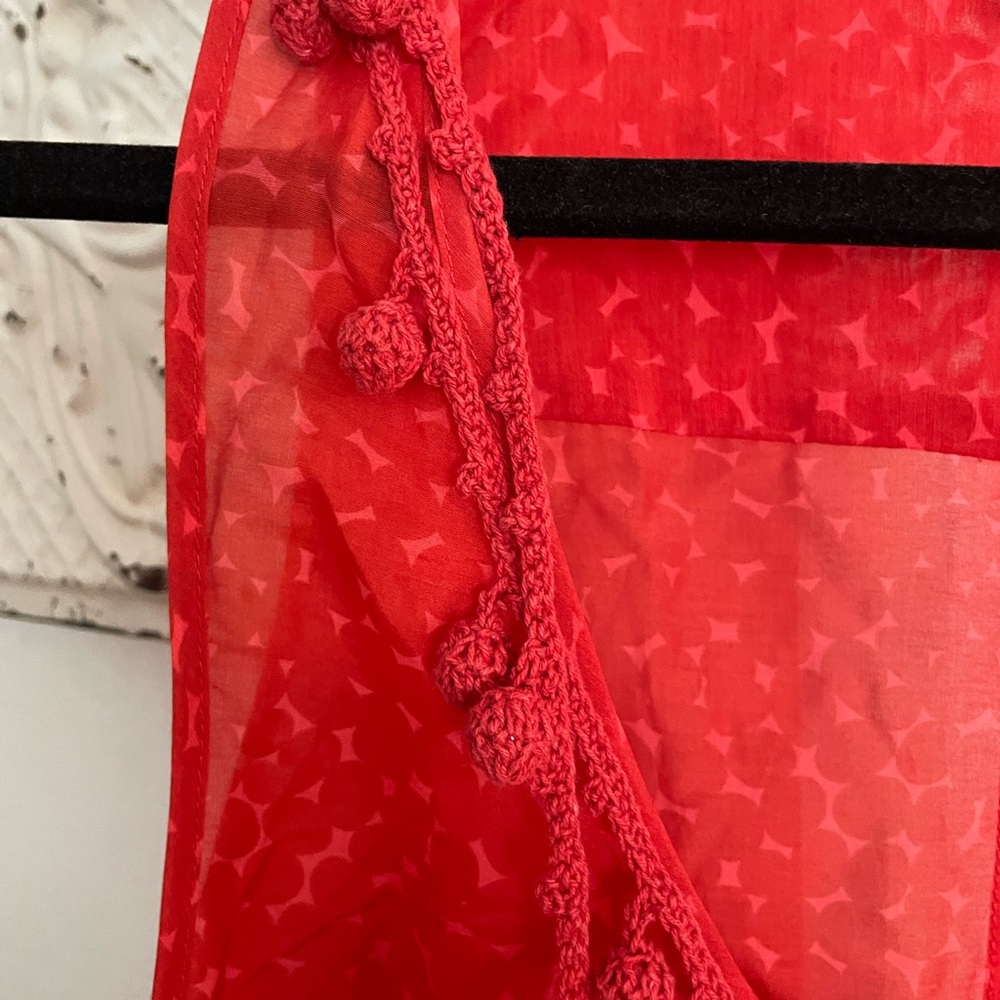 Gap Red Sheer Patterned Tank Top. Lightweight Wit… - image 4